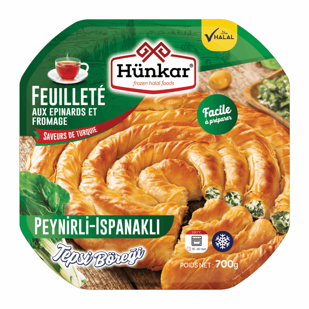 Les apéritifs 24 Feuillete aux epinards et fromage 700g | Hünkar