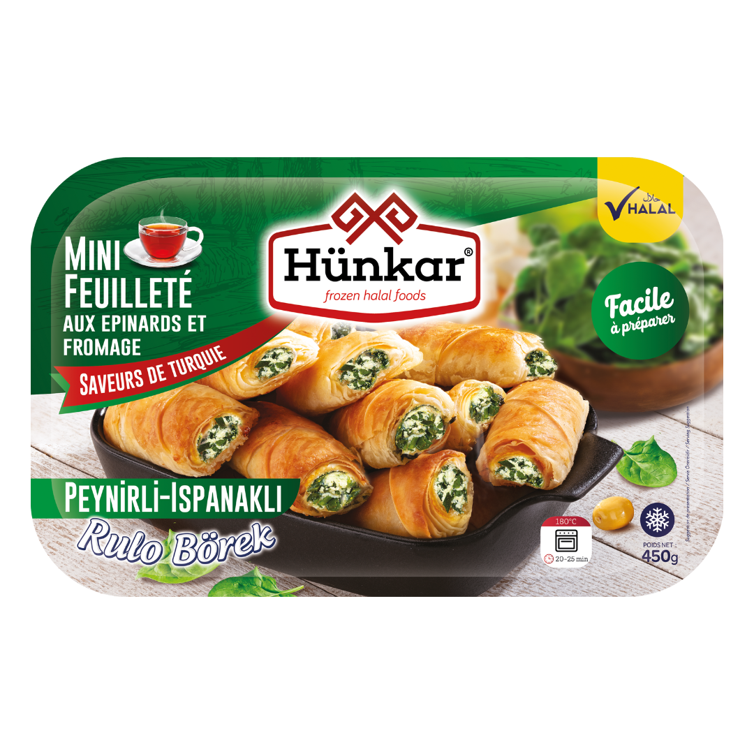 Mini feuilleté aux epinards et fromage 450g Mini feuillete aux epinards et fromage 450g 1 | Hünkar