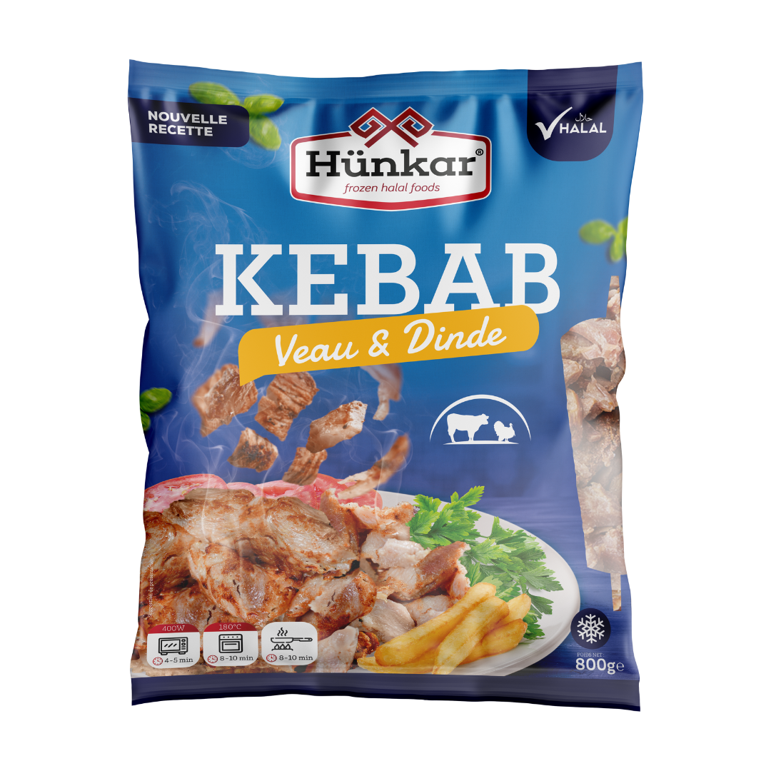 Kebab Veau & Dinde 800g Kebab Veau Dinde 800g | Hünkar
